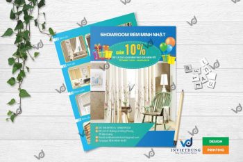 tờ rơi khai trương showroom mành rèm